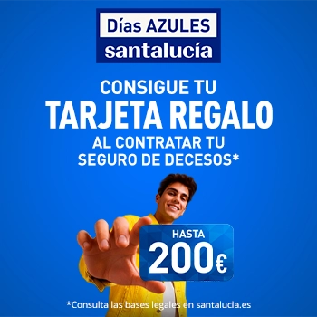 Promoción Santalucía con tarjeta regalo de hasta 200 euros por contratar un seguro de decesos