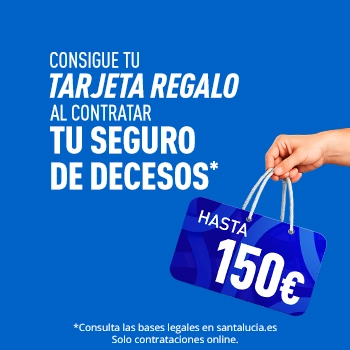 Promoción Santalucía con tarjeta regalo de hasta 150 euros por contratar un seguro de decesos