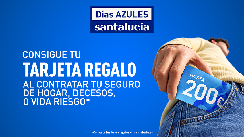 Promoción Santalucía con tarjeta regalo de hasta 200 euros por contratar un seguro de hogar, decesos o vida riesgo