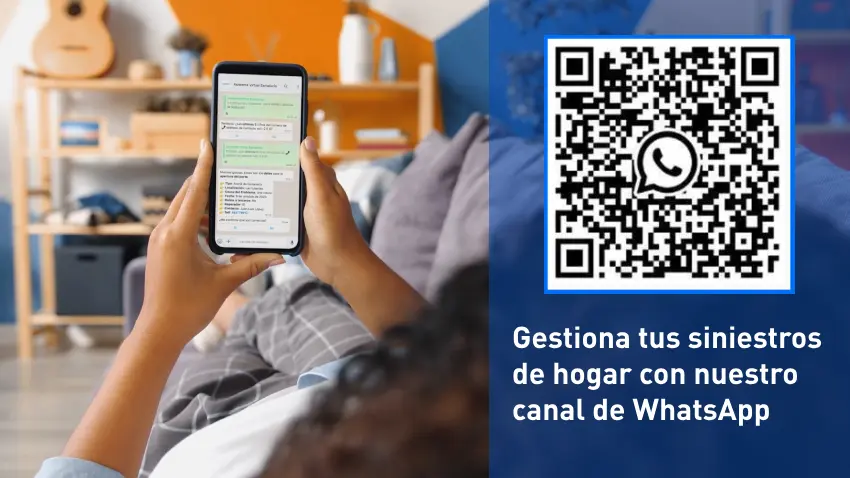 QR para acceder al nuevo canal de WhatsApp de Santalucía, canal donde se pueden abrir los partes del seguro de hogar.
