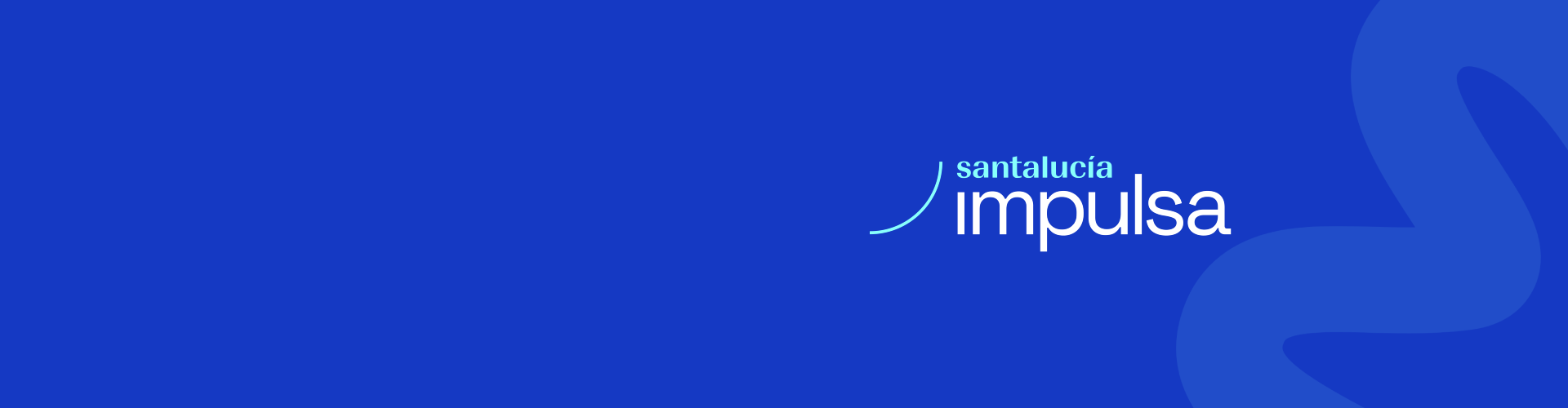 Logo de Santalucía Impulsa sobre fondo azul, programa de innovación y emprendimiento.