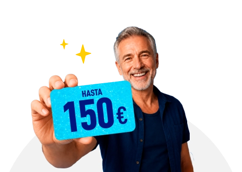 Imagen promocional de una oferta destacada de hasta 150 € de regalo, utilizada en una campaña de captación de clientes de SANTALUCÍA
